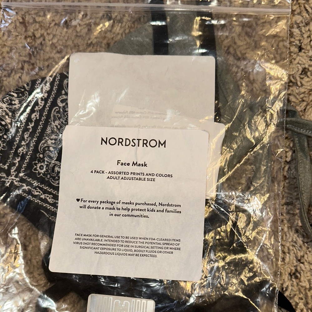 Nordstrom Assorted Face Masks - Black and Gray